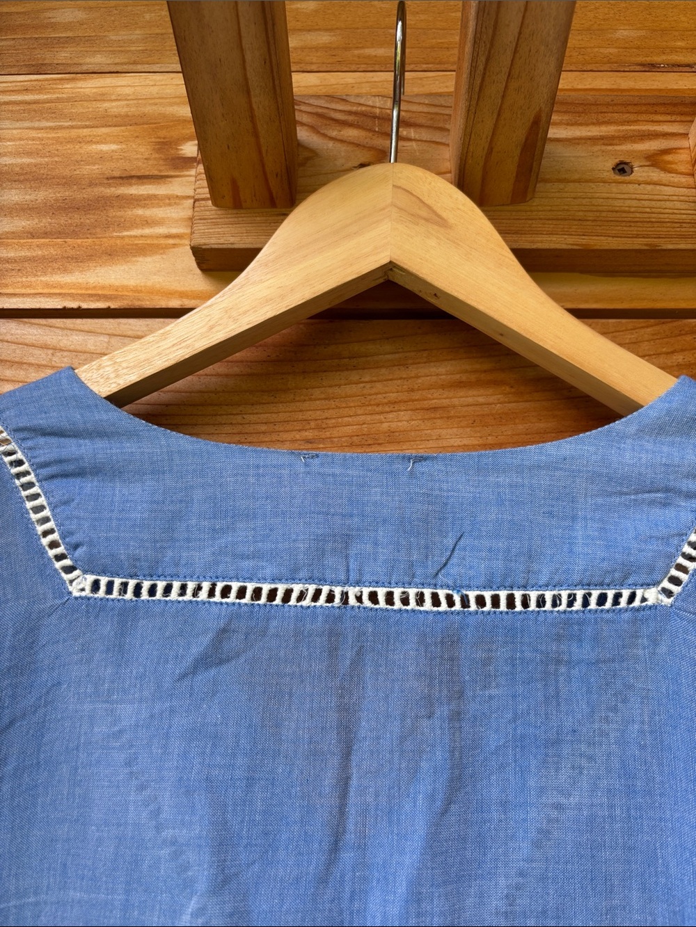 Sundance Embroidered Blue Cotton Bell Sleeve Boho Tunic Top Medium - Picture 7 of 8